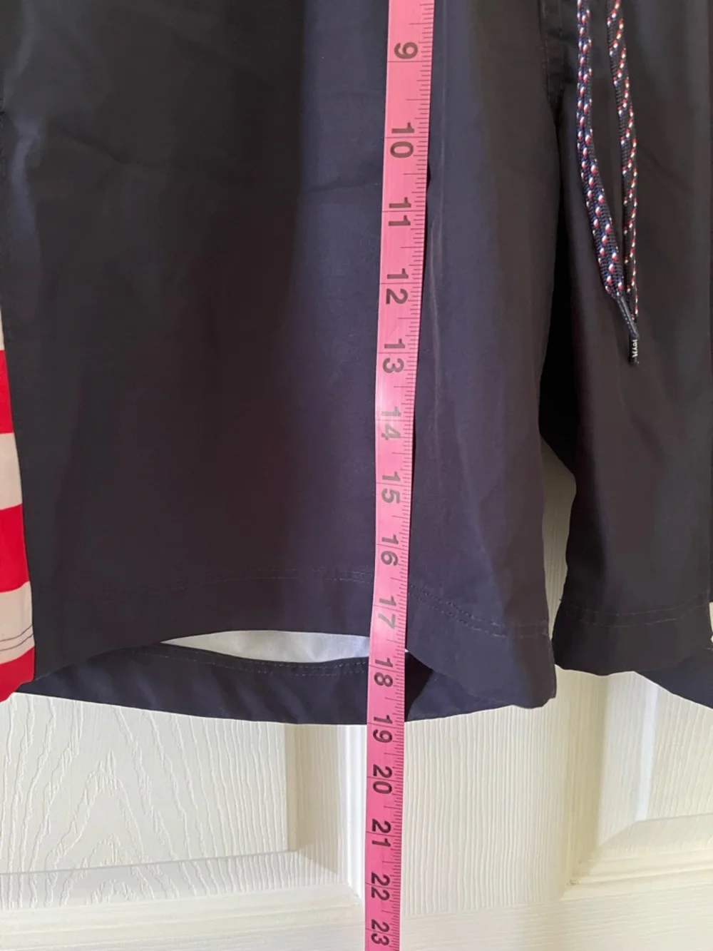 Hurley Navy Swim Trunks with Red & White Star-Spangled Side Panels - Picture 4 of 5